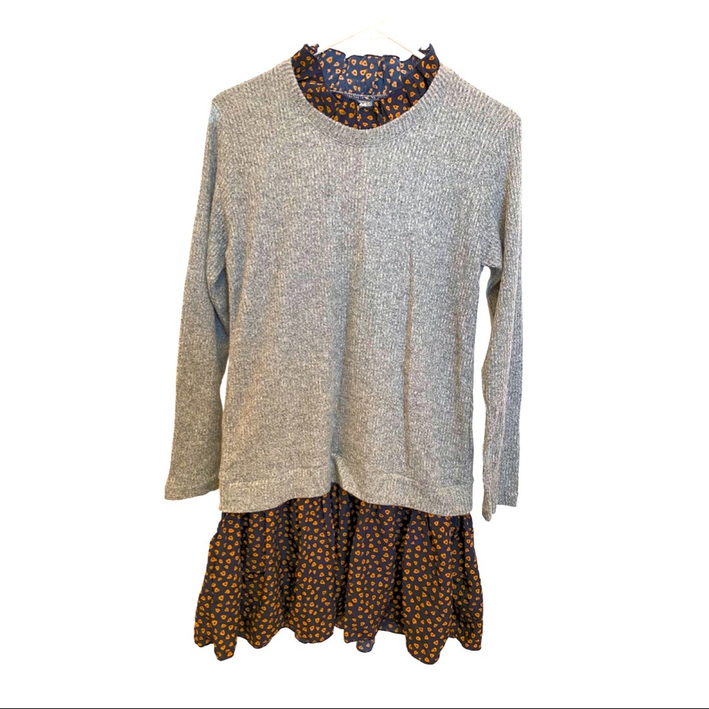 Oversized, super soft grey sweater dress, Made in Korea, one-size
